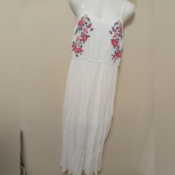 White and Pink Halter Maxi Sundress for Wedding Guest - Picture 1 of 9